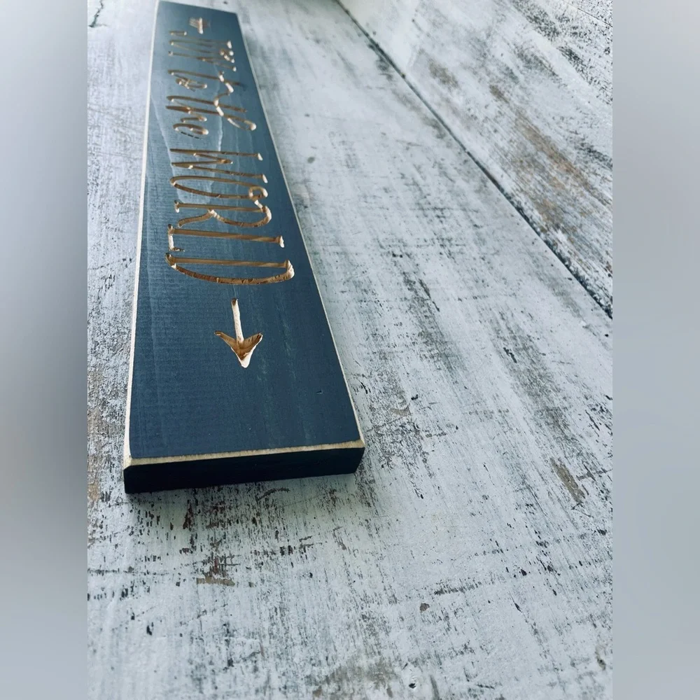 *Joy to the World Engraved Sign 24”x3.5” - Picture 8 of 13